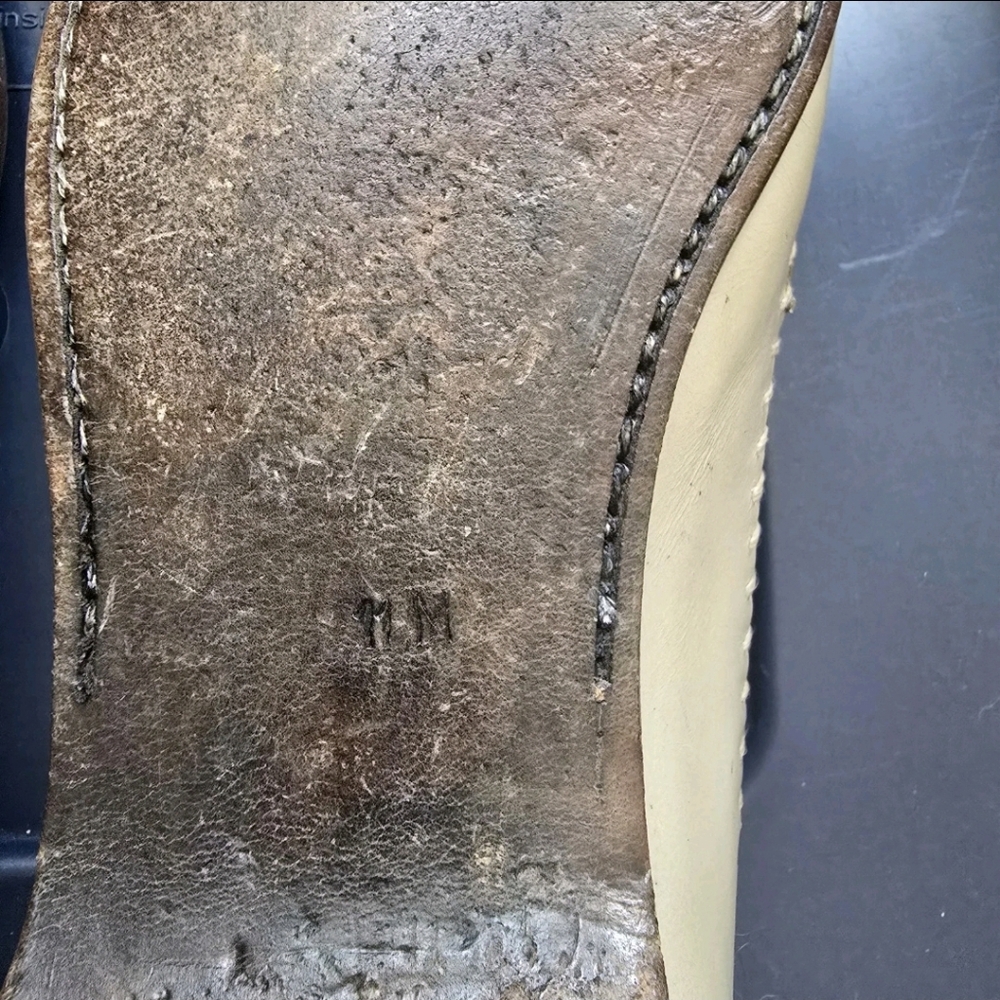 Vtg Mezlan Men Shoes US 11 M Loafers Slip On Beige Calf Skin Leather Made Spain - Picture 11 of 14